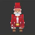 Pixel Style Santa Claus Themed Christmas Decorative Furniture Figurine Ornament