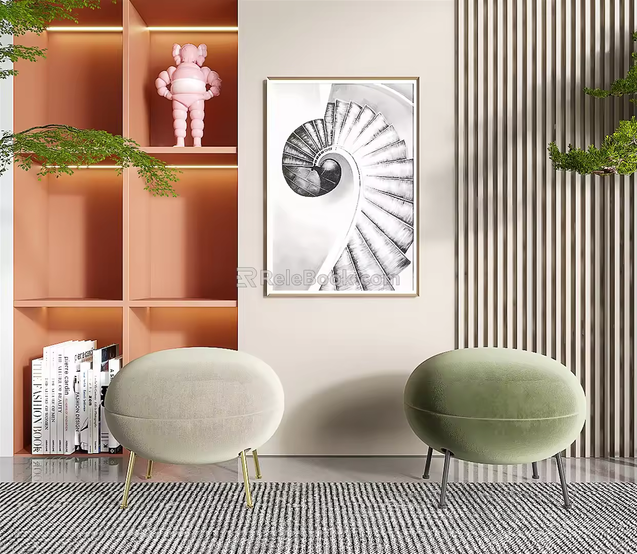 Modern sofa stool 3d model