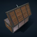 Open Commercial Wooden Storage Chest With Metal Hardware And Empty Interior For Business Storage Solutions