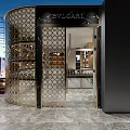 BVLGARI Luxury Boutique With Perforated Metal Entrance And Marble Floor Interior