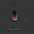 Modern Shark Cartoon Shark Anime Shark Great White Shark 3d model