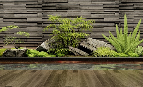 Modern Indoor Plants Landscaping Stone Landscape Sketches Courtyard Sketches Bryophytes Flowers and Shrubs 3d model