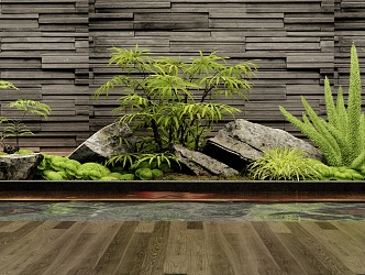 Modern Indoor Plants Landscaping Stone Landscape Sketches Courtyard Sketches Bryophytes Flowers and Shrubs 3d model