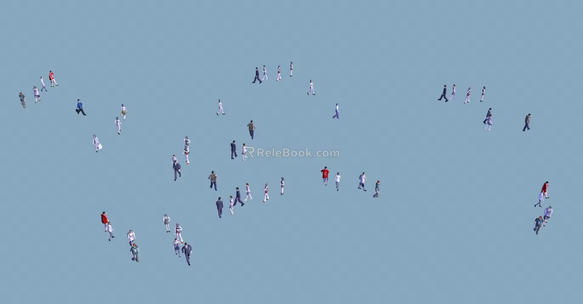People with Action Animation People Crowd Animation Commercial Moving 3d model