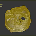 Precision Engineered Metallic Mechanical Part Featuring Detailed Holes And Industrial Structure