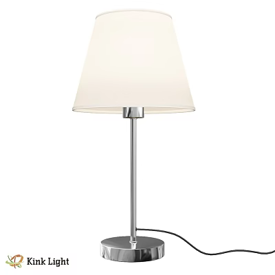 Modern Table Lamp With White Lampshade And Metal Stand Minimalist Design 3d model