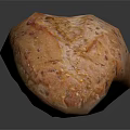 Freshly Baked Whole Grain Artisan Bread Loaf with Crusty Surface and Seeds