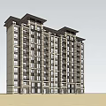 Modern High Rise Residential Building With Classical Exterior Design And Symmetrical Windows