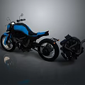 Stylish Blue Cruiser Motorcycle With Modern Design And Black Engine Components 3d model