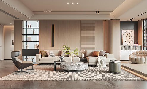 modern living room 3d model