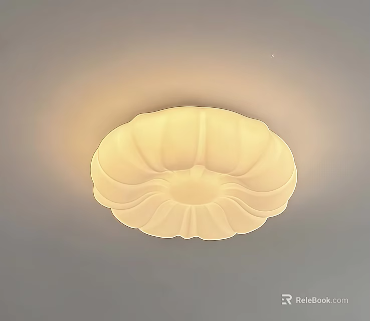 Modern Round Ceiling Light With Petal Design And Soft Illumination 3d model 