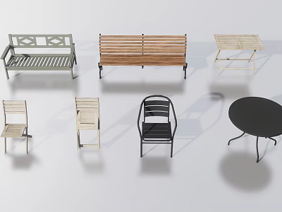 Modern Sofa Coffee Table Combination With Wooden Frames Metal Accents And Simple Design 3d model