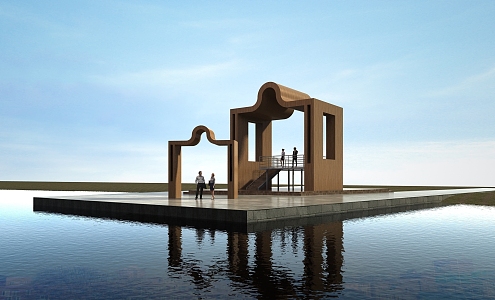 Modern Pavilion Wharf 3d model