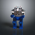 Game and Movie Robot Character with Silver Blue Mechanical Body and Detailed Metal Joints