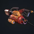 Industrial Pneumatic Jackhammer Tool With Red Orange Body Mechanical Handle And Hose For Construction Applications