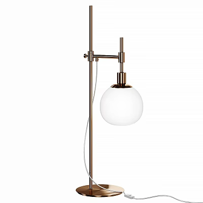 Modern Floor Lamp With Metal Stand And White Globe Shade Design 3d model