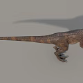 Realistic Standing Reptile Dinosaur With Brown Skin Long Tail And Sharp Claws