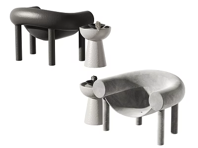 Elegant Modern Leisure Chair With Curved Shape Black And Gray Minimalist Design 3d model