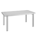 Black Modern Dining Table with Sleek Wooden Tabletop and Simple Straight Legs Design