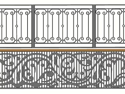Ornate Decorative Fence Design With Intricate Scroll Patterns And Metal Work 3d model