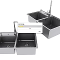 Modern Stainless Steel Double Bowl Kitchen Sink With Durable Faucet Design