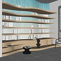 Modern Bookshelf Curve Bookshelf 3d model