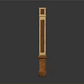 Architectural Decorative Column With Wooden Body Layered Design And Gold Accents