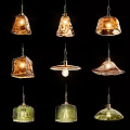 Stylish Modern Pendant Lights Featuring Diverse Glass Shapes And Colorful Tones