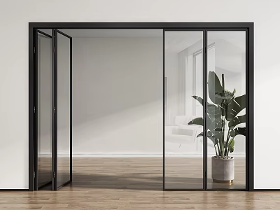 Modern folding door glass folding door 3d model
