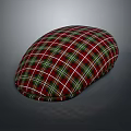Classic Fashionable Round Top Hat With Red Green White Plaid Pattern Design