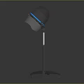 Protective Medical Head Shield With Blue Light Strip On Wheeled Stand