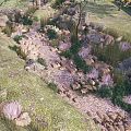 Beautiful Park Landscape Featuring Winding Path Lush Trees Natural Rocks And Colorful Flowers