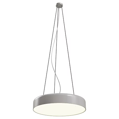 Modern Minimalist Pendant Light With Circular Shade And Silver Metal Hanging Wires 3d model