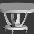Elegant Round Dining Table with Dark Wooden Tabletop Decorative Center Black Metal Carved Legs