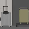 Designer Modern Suitcases In Silver And Beige With Stylish Hardshell And Rolling Wheels