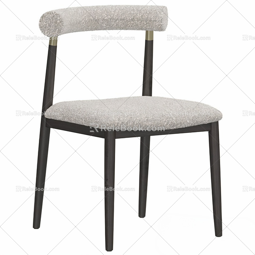 Cream style single chair chair chair 3d model