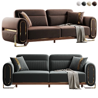 Light Luxury Multiplayer Sofa Collection 3d model