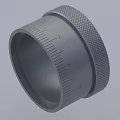 Gray Cylindrical Dining Table Knob With Scale And Textured Surface