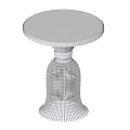 Elegant Round Side Table With Marble Top And Gold Mesh Base Design 3d model