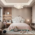 Cozy Modern Kids Bedroom With Chandelier Upholstered Headboard And Toys