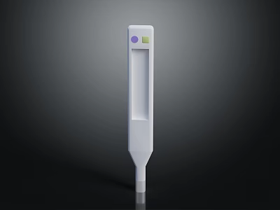 White Rapid Detection Test Stick With Purple Green Indicator For Medical Testing 3d model