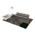 Modern Sofa Combination Sofa Coffee Table Chair 3d model