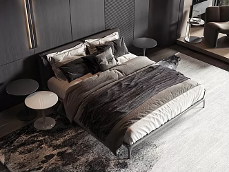 Modern style commodity bed 3d model