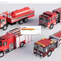 Red Special Cars Fire Trucks And Tanker Truck With Various Designs Models