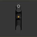 Black Tactical Pistol With Detachable Magazine And Brass Bullet On Reflective Surface
