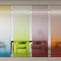 Colorful Gradient Frosted Glass Room Dividers For Modern Interior Space