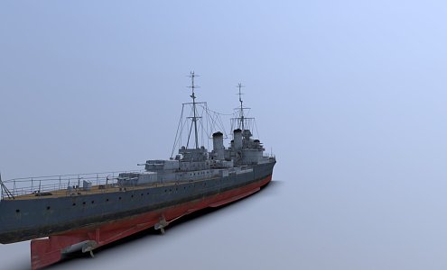 modern warship battleship destroyer 3d model