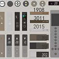 Modern elevator switch elevator button key elevator display 3d model