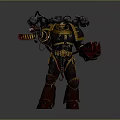 Battle Ready Armored Warrior With Chainsaw Gun Claw Hand And Mechanical Parts