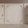 Elegant White Wainscoting With Ornate Carved Details And Symmetrical Panels In Traditional Interior